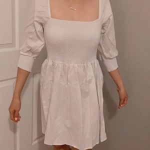 White picnic short dress NEW